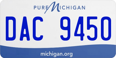 MI license plate DAC9450