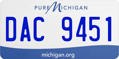 MI license plate DAC9451
