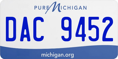 MI license plate DAC9452