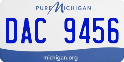 MI license plate DAC9456