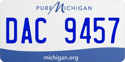 MI license plate DAC9457