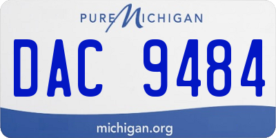 MI license plate DAC9484