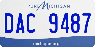 MI license plate DAC9487