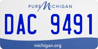 MI license plate DAC9491