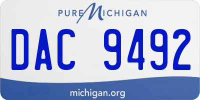 MI license plate DAC9492