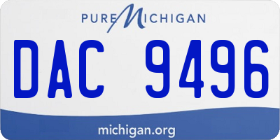 MI license plate DAC9496