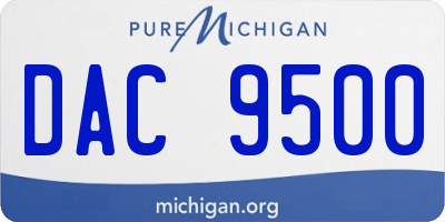 MI license plate DAC9500