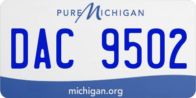 MI license plate DAC9502