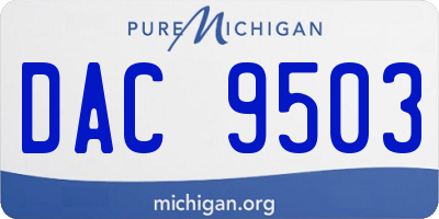 MI license plate DAC9503