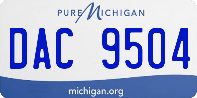 MI license plate DAC9504