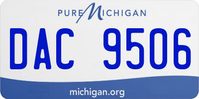 MI license plate DAC9506