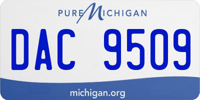 MI license plate DAC9509