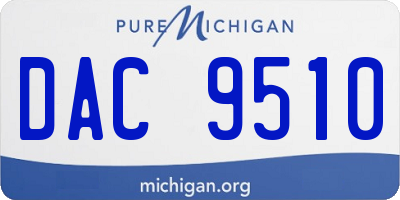 MI license plate DAC9510