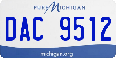 MI license plate DAC9512