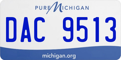 MI license plate DAC9513