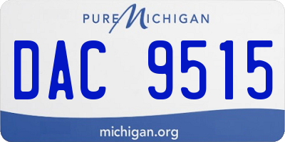 MI license plate DAC9515