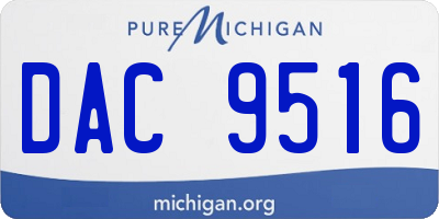 MI license plate DAC9516