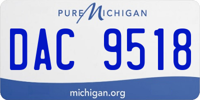 MI license plate DAC9518