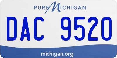 MI license plate DAC9520