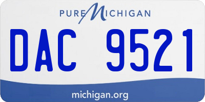 MI license plate DAC9521