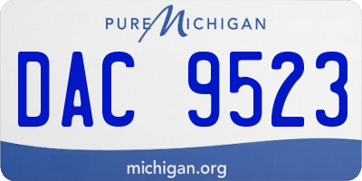 MI license plate DAC9523