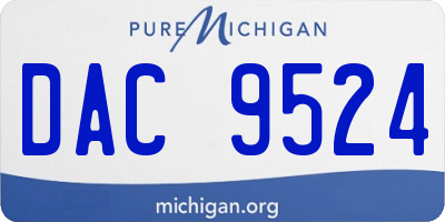 MI license plate DAC9524