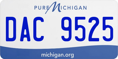 MI license plate DAC9525