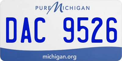 MI license plate DAC9526
