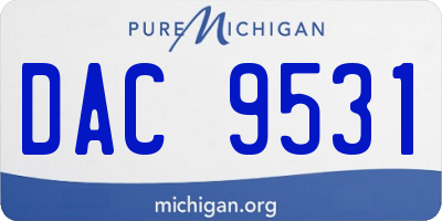 MI license plate DAC9531
