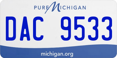 MI license plate DAC9533