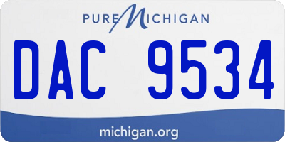 MI license plate DAC9534