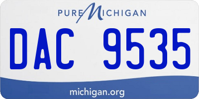 MI license plate DAC9535