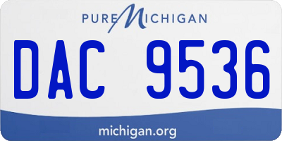 MI license plate DAC9536