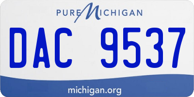 MI license plate DAC9537