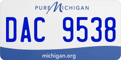 MI license plate DAC9538