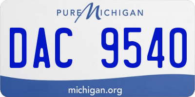 MI license plate DAC9540