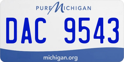 MI license plate DAC9543