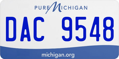 MI license plate DAC9548