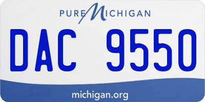MI license plate DAC9550