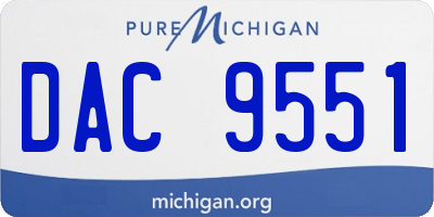 MI license plate DAC9551