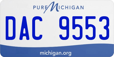 MI license plate DAC9553