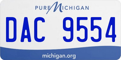 MI license plate DAC9554