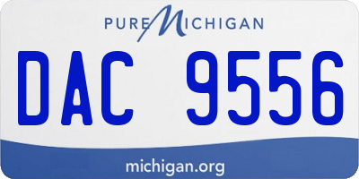MI license plate DAC9556