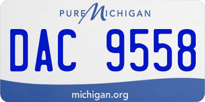 MI license plate DAC9558