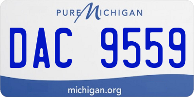 MI license plate DAC9559