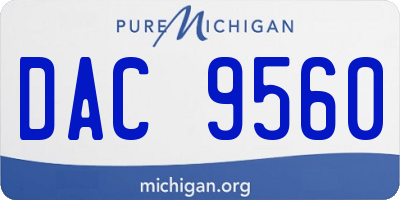 MI license plate DAC9560