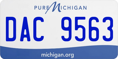 MI license plate DAC9563