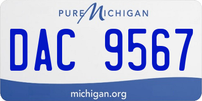 MI license plate DAC9567