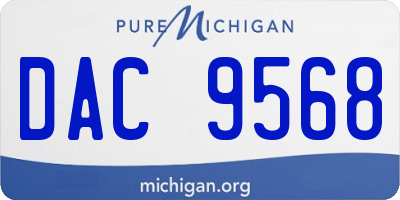 MI license plate DAC9568