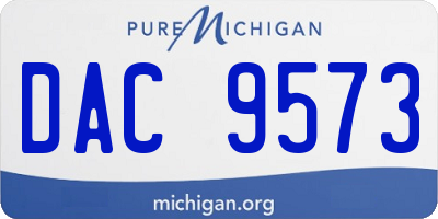 MI license plate DAC9573